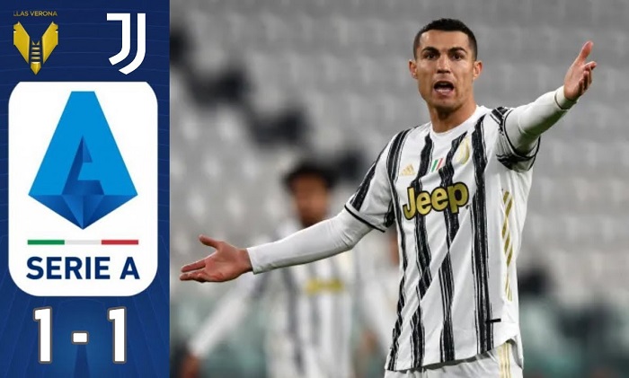 Kết quả vòng 24 Serie A: Verona 1-1 Juventus, Ronaldo là không đủ 1
