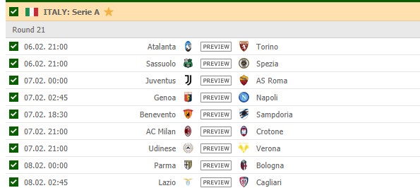 Lịch thi đấu Serie A tối nay 6/2: Juventus vs AS Roma 2