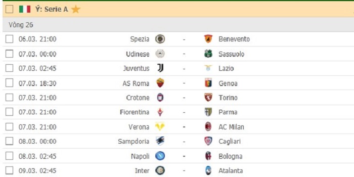 Lịch thi đấu vòng 26 Serie A 2020/21: Juventus vs Lazio 2