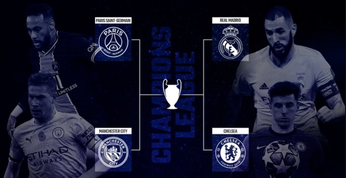 Cúp C1 châu Âu bán kết: Real Madrid vs Chelsea, PSG vs Man City 1