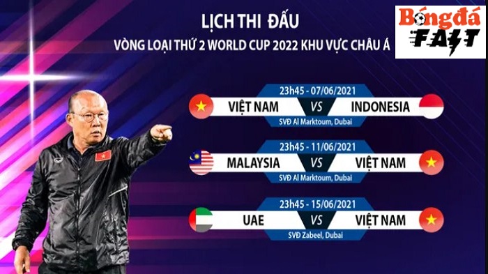 Lịch thi đấu chính thức VL World Cup 2022 của ĐT Việt Nam 1